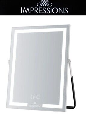Impressions The Muse Collection Tri Tone LED Easel Makeup Mirror- White